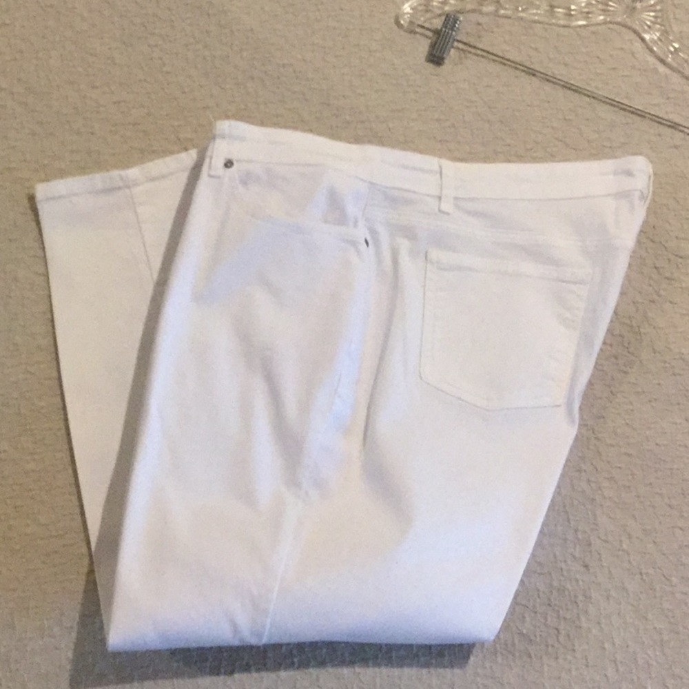 Eileen Fisher 20W Organic Skinny Ankle Jeans White